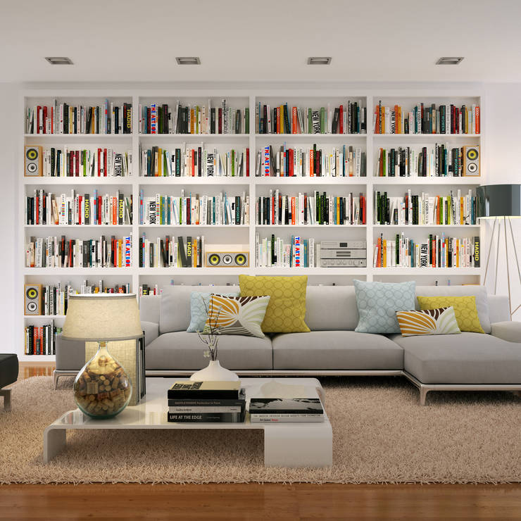 Home Library, Piwko-Bespoke Fitted Furniture Piwko-Bespoke Fitted Furniture 클래식스타일 거실 선반