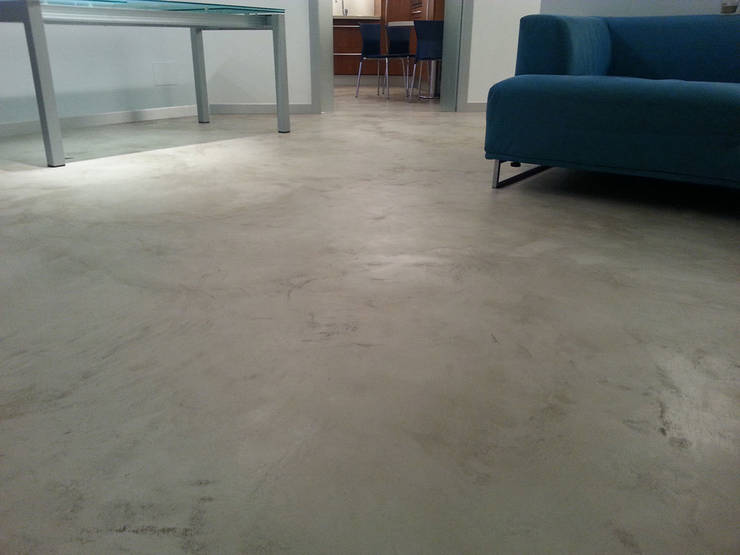 Pavimenti in cemento per interni spatolato a mano di pavimento ... Pavimento in cemento spatolato