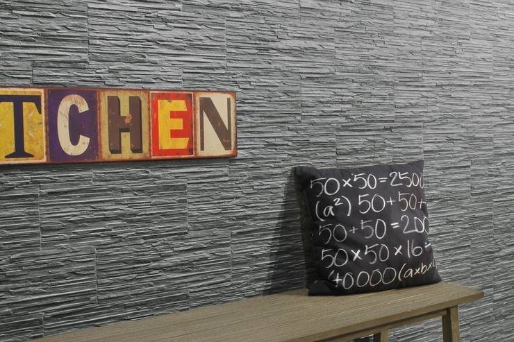 Каменный эффект фарфоровых керамических изделий Piana Grafite 16x42: Современные стильные стены и полы ItalianGres