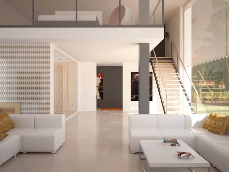 Salas de estar minimalistas por INTERAZULEJO