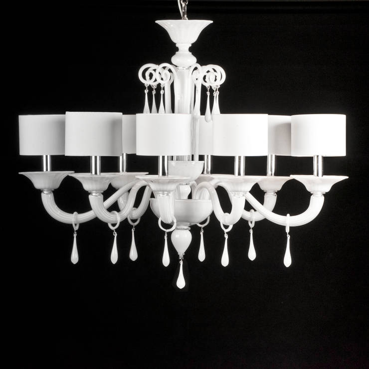 Lampadario in vetro di murano lampadario moderno in vetro bianco ... Lampadario bianco murano
