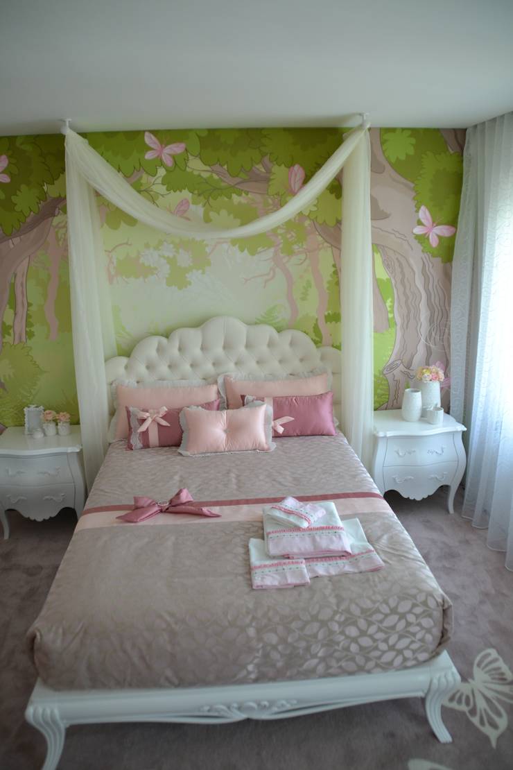 Projeto e Decoração  – Quarto Princesa: Quartos de criança modernos por Detalhes & Design
