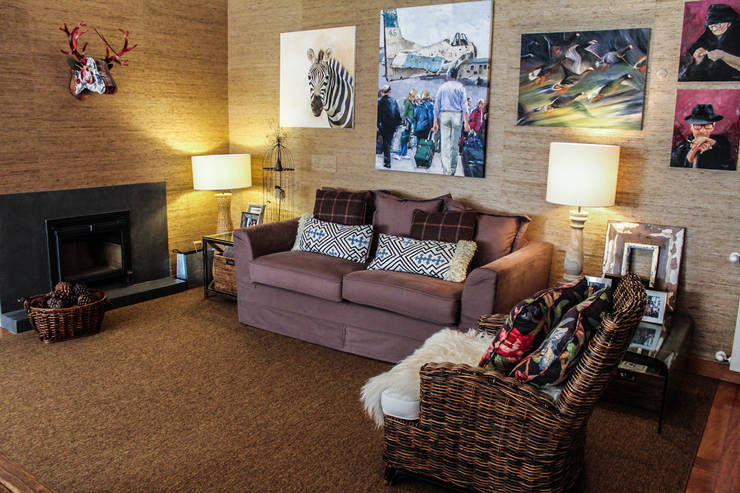 Casa particular: Salas de estar rústicas por Gavetão- Decoração de Interiores