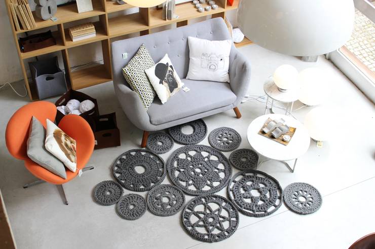   por Entre Led e Design , Minimalista Têxtil Ambar/dourado 