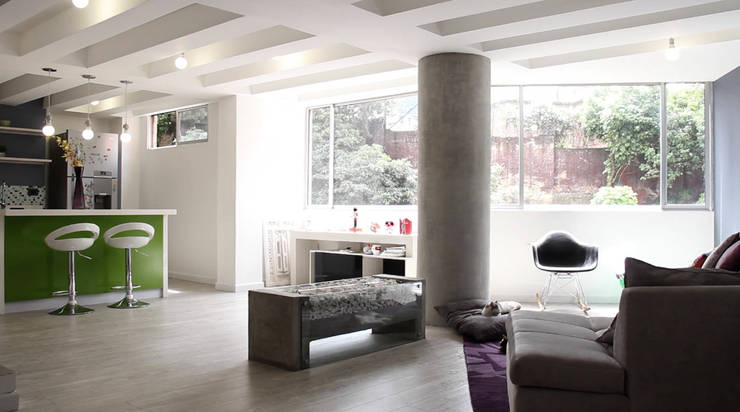  غرفة المعيشة تنفيذ santiago dussan architecture & Interior design