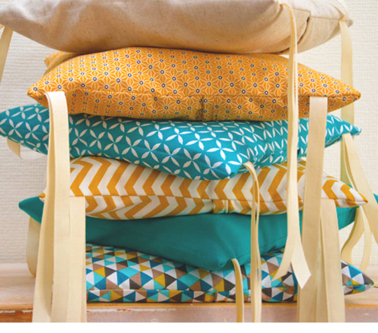 Tour De Lit 6 Coussins Déhoussables Jaune Moutarde Et Bleu
