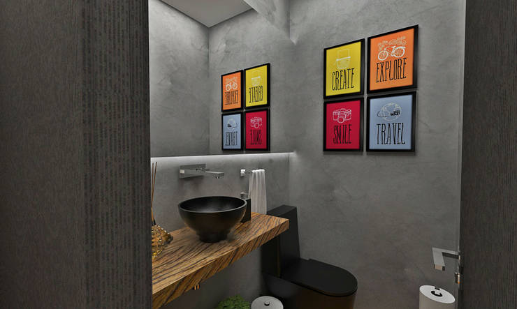 Lavabo: Banheiros ecléticos por Atelier Par Deux