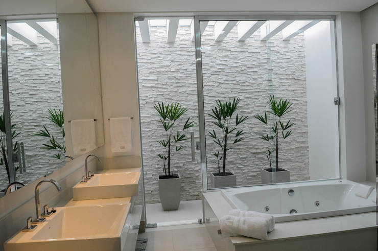 Residência AVS, A/ZERO Arquitetura A/ZERO Arquitetura Salle de bain moderne