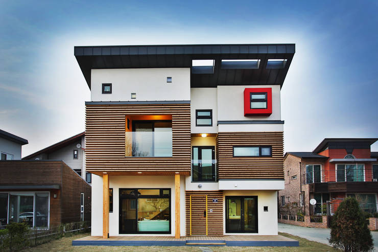 32 Contoh Desain Unik Fasad Rumah  Beton  dan Kayu 