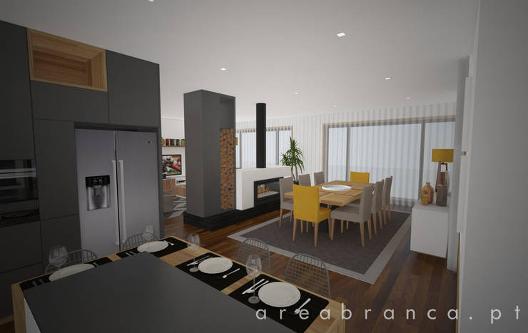 Sala e Cozinha : Cozinhas modernas por Areabranca
