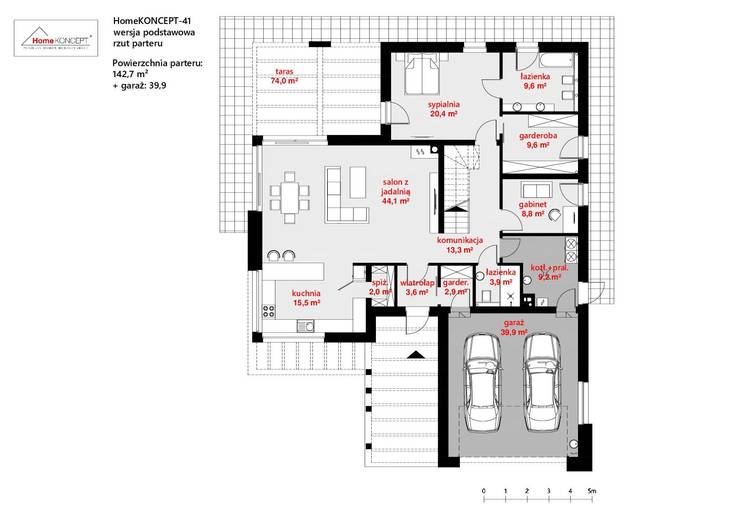  Nhà by HomeKONCEPT | Projekty Domów Nowoczesnych