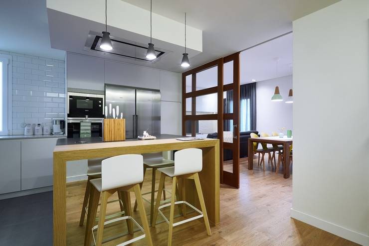 Diseño de Cocina Abierta al Salón Línea 3 Cocinas Madrid Cocinas de estilo moderno muebles de cocina