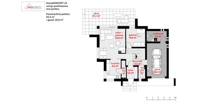  Rumah by HomeKONCEPT | Projekty Domów Nowoczesnych