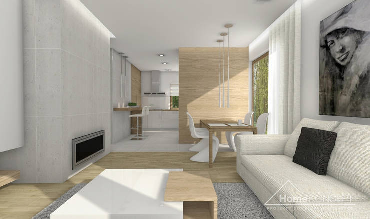  Ruang Keluarga by HomeKONCEPT | Projekty Domów Nowoczesnych