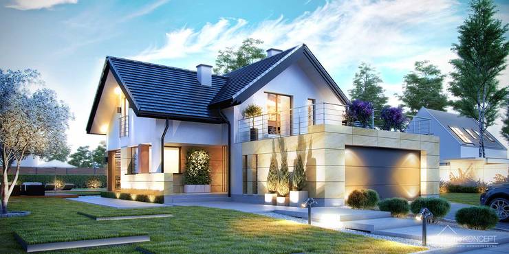 Casas de estilo  por HomeKONCEPT | Projekty Domów Nowoczesnych