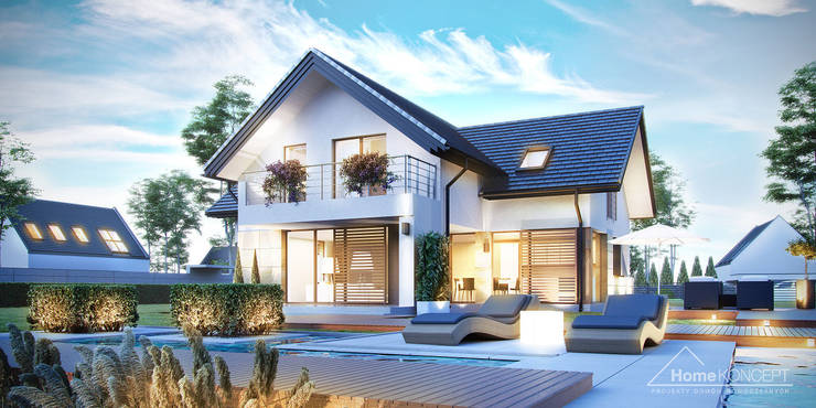 Casas de estilo  por HomeKONCEPT | Projekty Domów Nowoczesnych