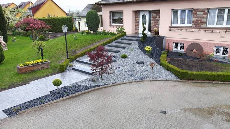 gestaltung von vorgarten und wegen mit buntkies 2, 11 ideen, wie ihr mit naturstein euren garten gestalten könnt, Design ideen