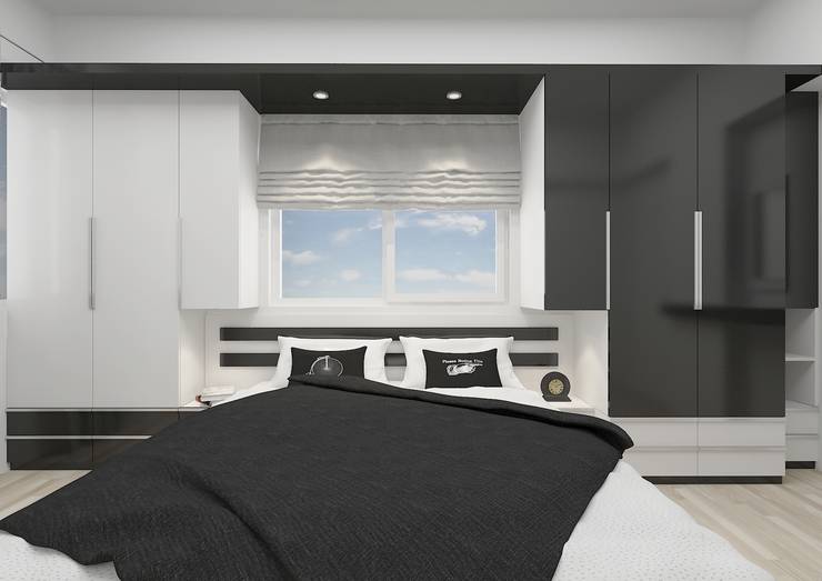 PRATIKIZ Mimarlık/ Architecture – BM, Yatak Odası:  tarz Yatak Odası