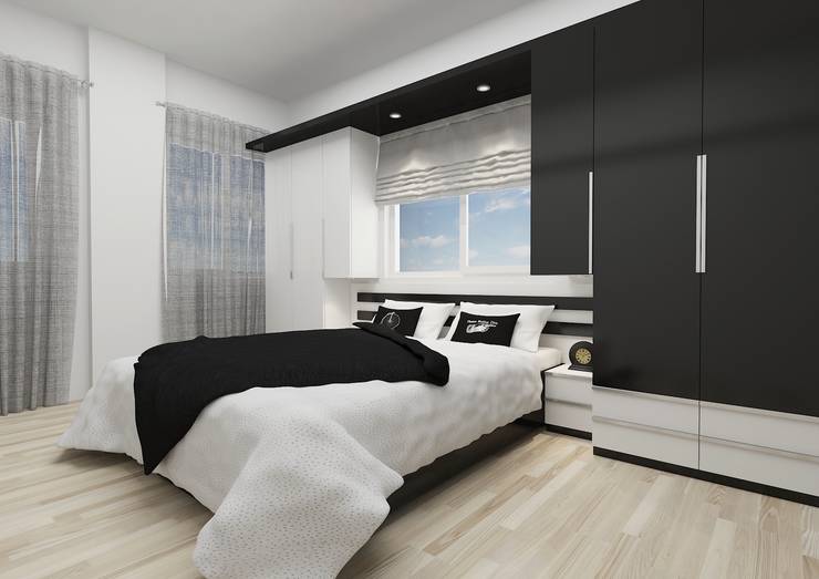 PRATIKIZ Mimarlık/ Architecture – BM, Yatak Odası:  tarz Yatak Odası