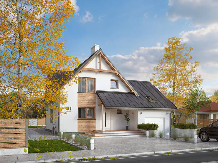 Casas de estilo  por Biuro Projektów MTM Styl - domywstylu.pl