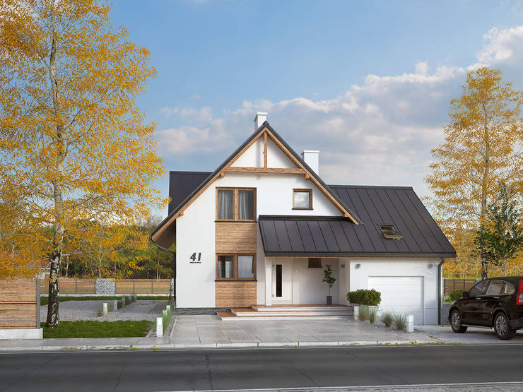 Casas de estilo  por Biuro Projektów MTM Styl - domywstylu.pl