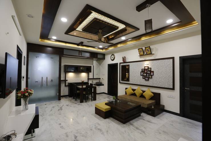 12 Pictures Of Homes With Marble Floors Hints Of Grey Marble Flooring Living Lobby Area Dining Room By Ravi Nupur Architects