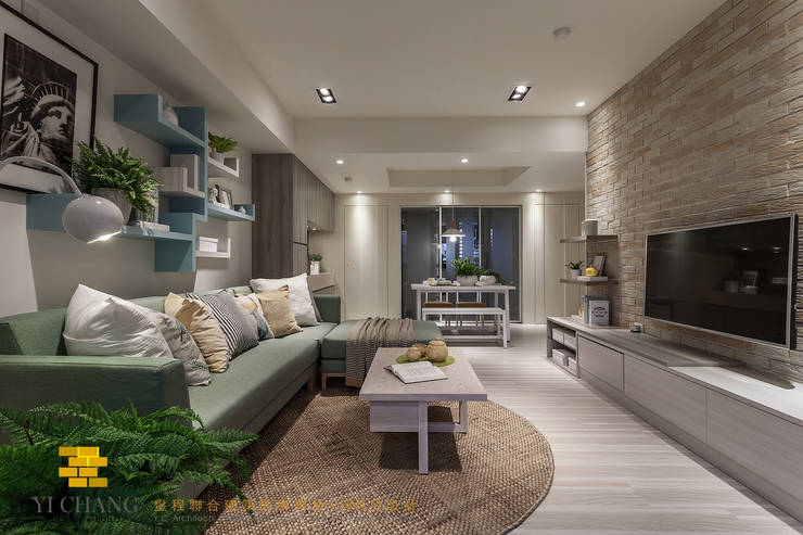  غرفة المعيشة تنفيذ 垼程建築師事務所/浮見月設計工程有限公司