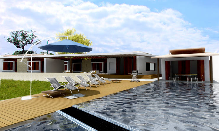 Casas de estilo  por tresarquitectos