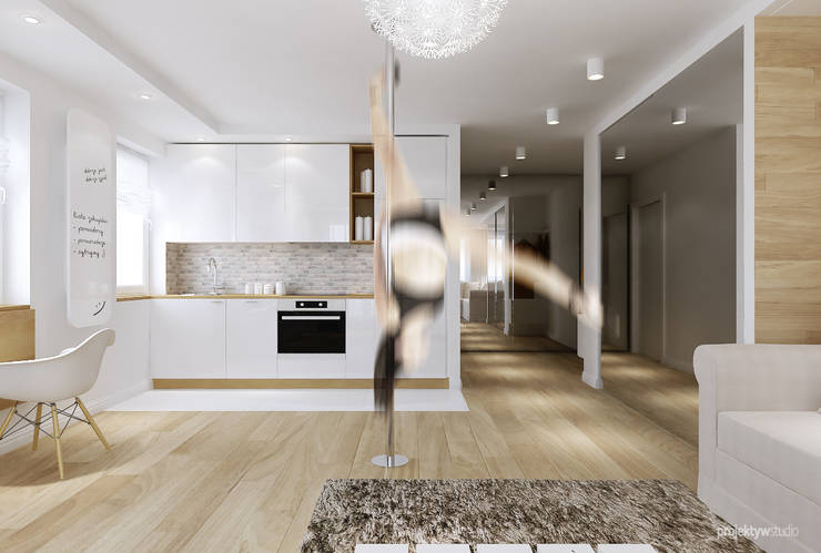  غرفة المعيشة تنفيذ PRØJEKTYW | Architektura Wnętrz & Design