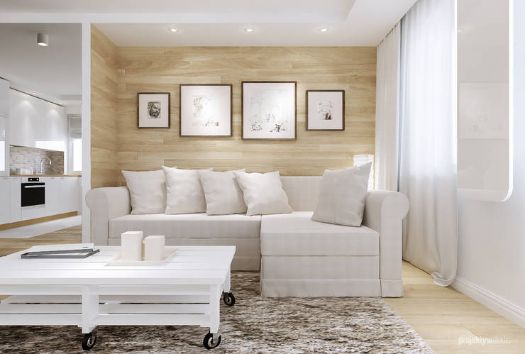  غرفة المعيشة تنفيذ PRØJEKTYW | Architektura Wnętrz & Design