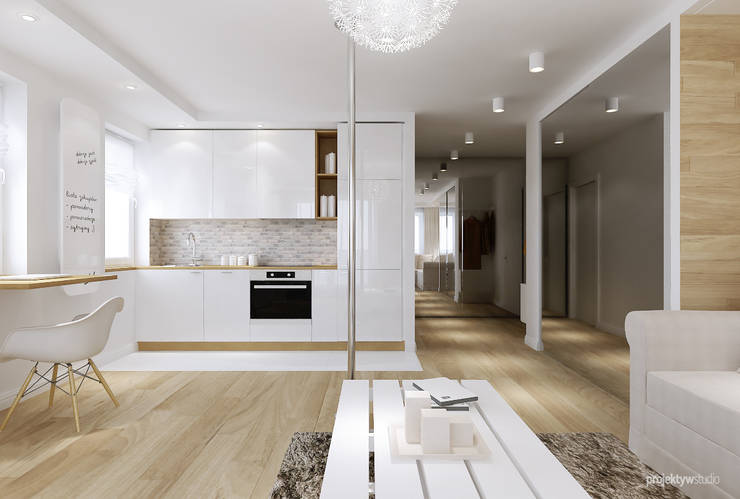  غرفة المعيشة تنفيذ PRØJEKTYW | Architektura Wnętrz & Design