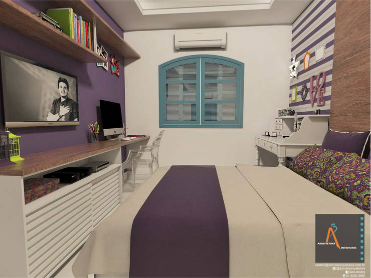 : Recámaras de estilo  por Ao Cubo Arquitetura e Interiores