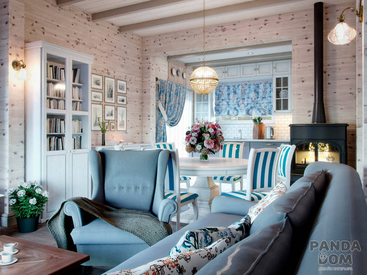  غرفة المعيشة تنفيذ дизайн-студия PandaDom