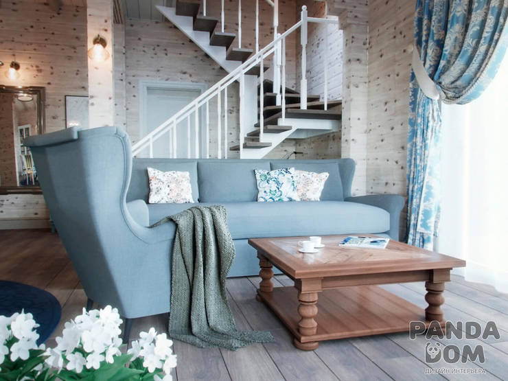  غرفة المعيشة تنفيذ дизайн-студия PandaDom