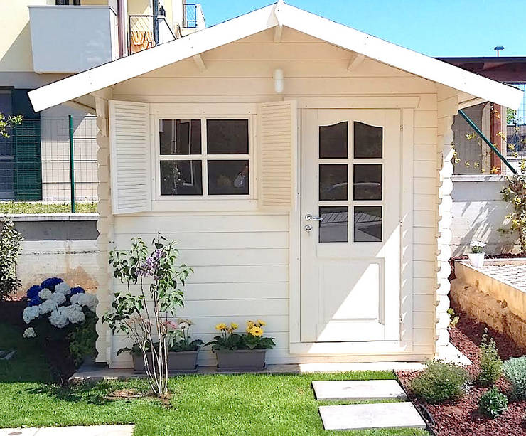 CASETTA IN LEGNO DA GIARDINO 2,5X2_PORTA SINGOLA E ...