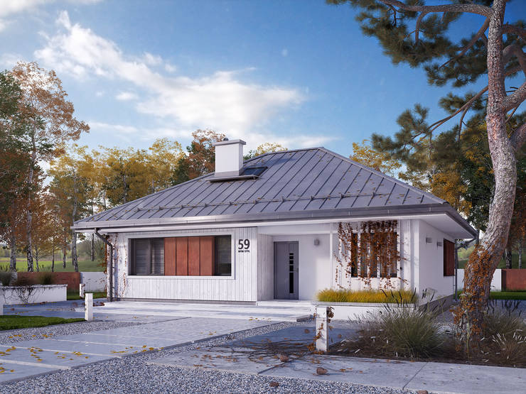 Casas de estilo  por Biuro Projektów MTM Styl - domywstylu.pl