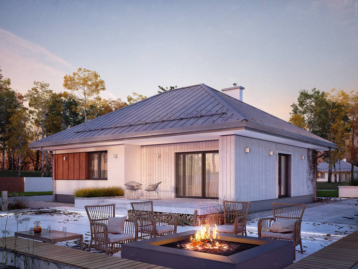 Casas de estilo  por Biuro Projektów MTM Styl - domywstylu.pl
