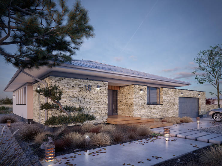 Casas de estilo  por Biuro Projektów MTM Styl - domywstylu.pl