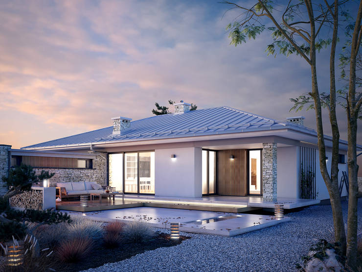 Casas de estilo  por Biuro Projektów MTM Styl - domywstylu.pl