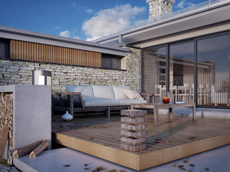 Terrazas de estilo  por Biuro Projektów MTM Styl - domywstylu.pl