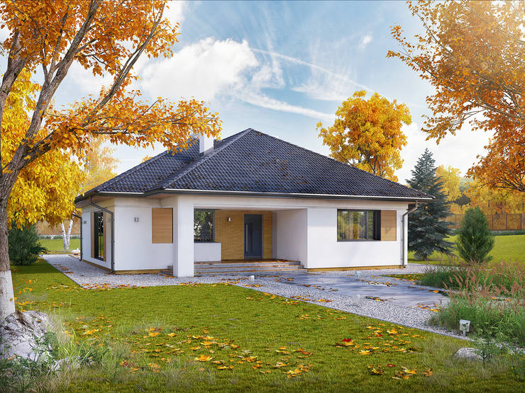 Casas de estilo  por Biuro Projektów MTM Styl - domywstylu.pl