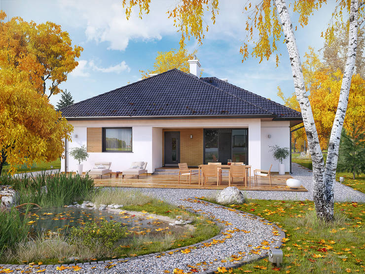 Casas de estilo  por Biuro Projektów MTM Styl - domywstylu.pl