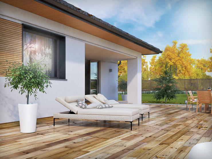 Terrazas de estilo  por Biuro Projektów MTM Styl - domywstylu.pl