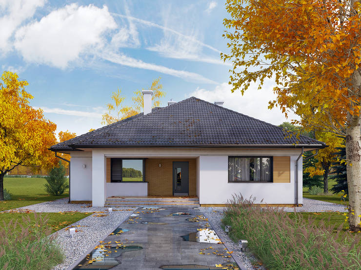 Casas de estilo  por Biuro Projektów MTM Styl - domywstylu.pl