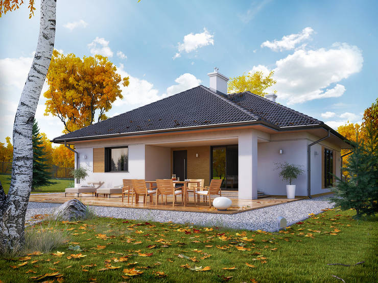 Terrazas de estilo  por Biuro Projektów MTM Styl - domywstylu.pl