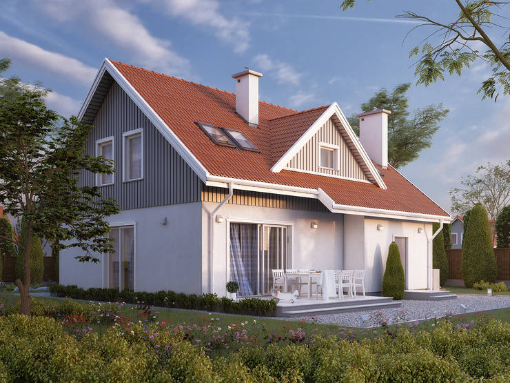 低成本组合屋: 41坪,结合现代与传统风格的乡间别墅