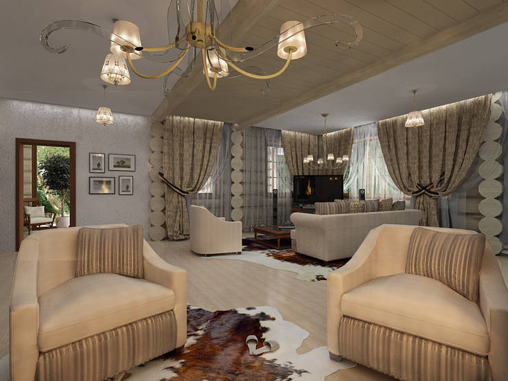  غرفة المعيشة تنفيذ Дизайнер Светлана Юркова