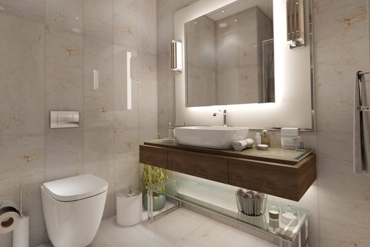 EZGİ AYDOGDU İçmimarlık Danışmanlık ve İnşaat Hiz. – Yalova_Villa_Yatak Odası-2 Banyo:  tarz Banyo