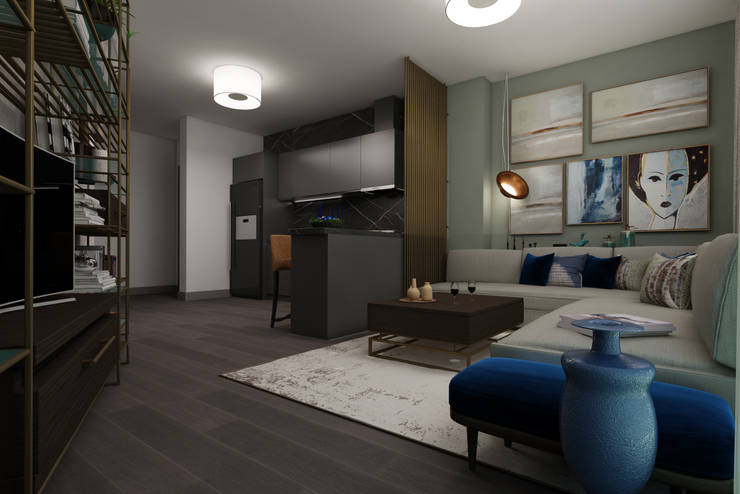 EZGİ AYDOGDU İçmimarlık Danışmanlık ve İnşaat Hiz. – Nef03_Konut :  tarz Oturma Odası