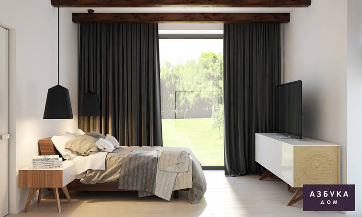 Camera da letto in stile  di Студия дизайна 'Азбука Дом'